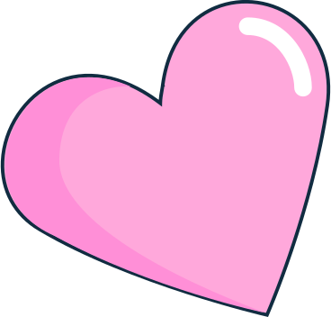 pink heart with highlight PNG, SVG