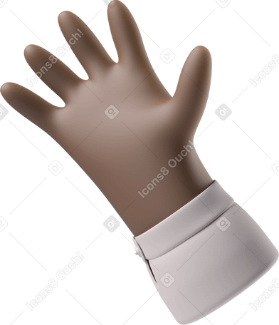 3D Black skin hand waving hello PNG, SVG