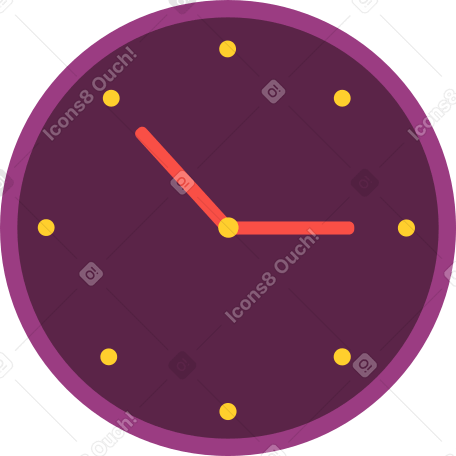 burgundy clock PNG, SVG