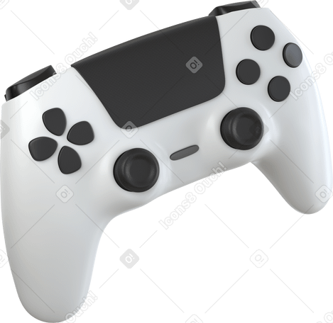 3D white controller side view Illustration in PNG, SVG