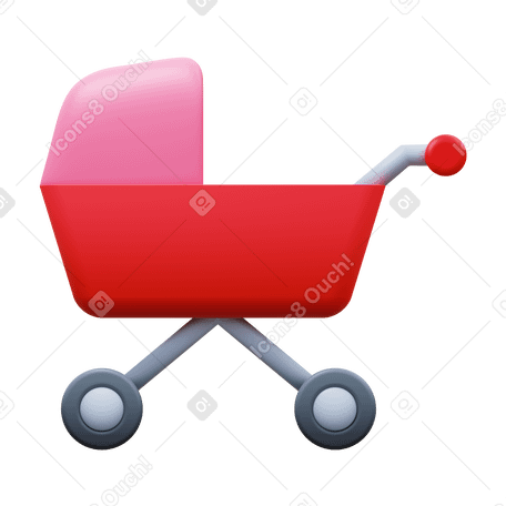 3D baby stroller в PNG, SVG