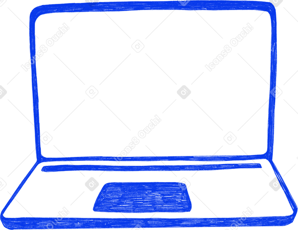 simple blue computer Illustration in PNG, SVG