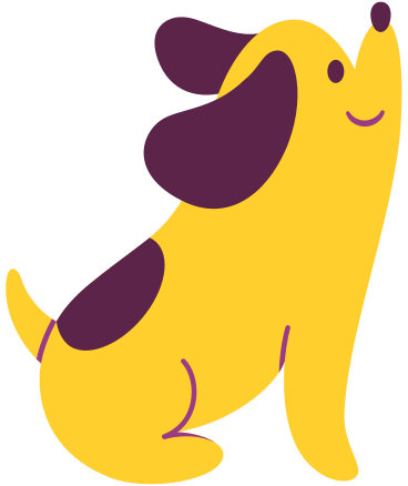Illustration animée chien aux formats GIF, Lottie (JSON) et AE