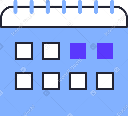 wall calendar with windows Illustration in PNG, SVG