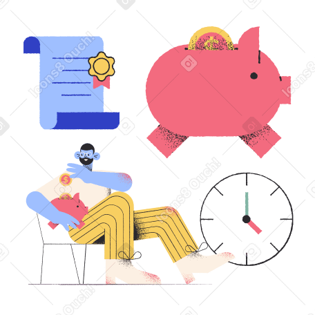 Time is money Illustration in PNG, SVG