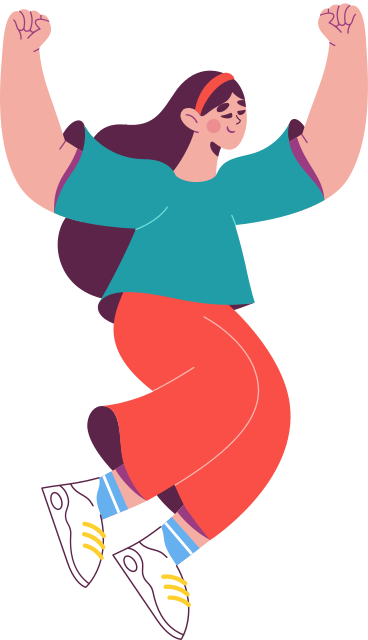 happy jumping girl PNG, SVG
