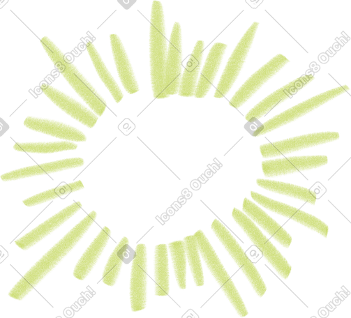 green round frame with rays PNG, SVG