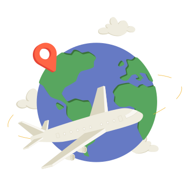 Avião voando ao redor do mundo PNG, SVG