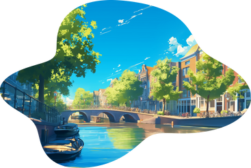 Amsterdam canals background PNG, SVG