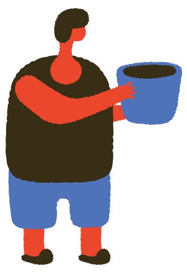 Man with bucket PNG, SVG