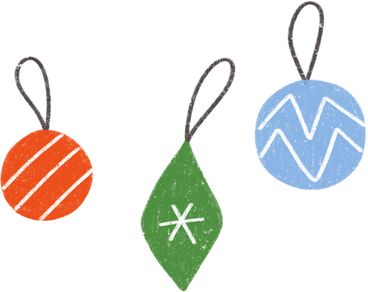 Handdrawn christmas baubles PNG, SVG