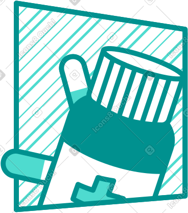 Bottle with capsules in frame PNG, SVG