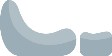 Poltrona e pouf grigio PNG, SVG