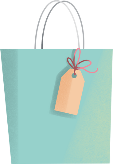 blue gift bag PNG, SVG