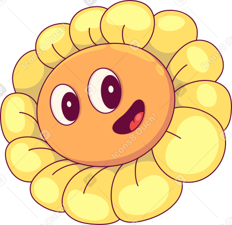 smiling flower Illustration in PNG, SVG