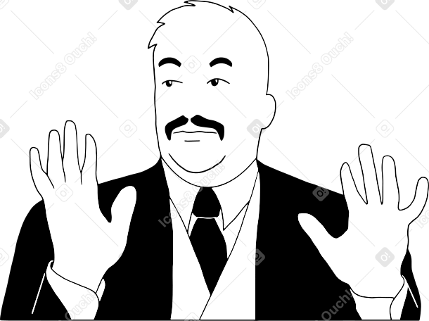 Personaje de doodle levantando las manos PNG, SVG