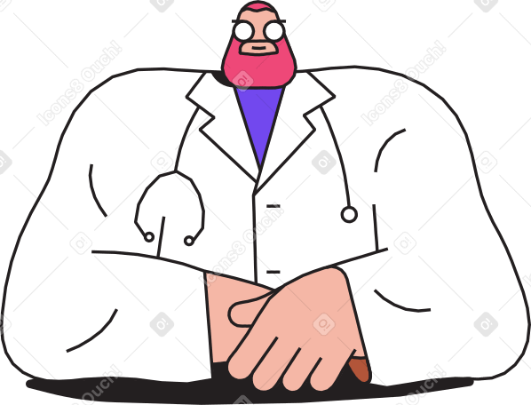 doctor with endoscope in glasses Illustration in PNG, SVG
