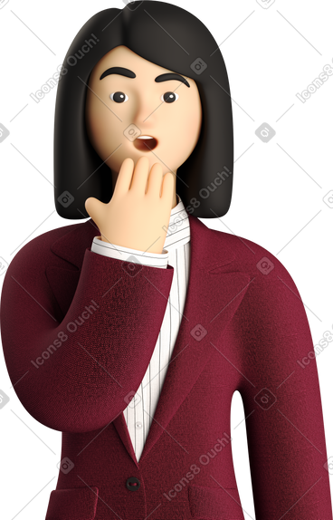 Astonished businesswoman in red suit PNG, SVG