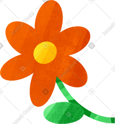 Orange flower PNG, SVG