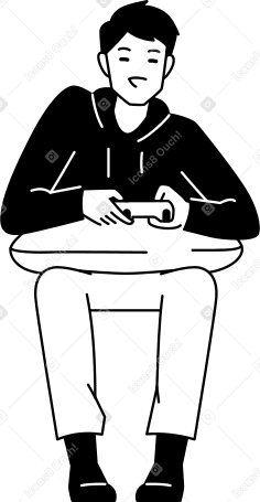 Jeune homme avec une manette de jeu PNG, SVG