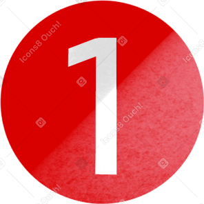 number one in a red circle PNG, SVG