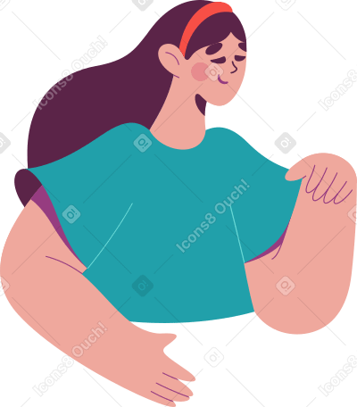girl holding something Illustration in PNG, SVG
