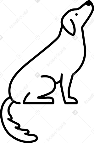 Cane da riporto seduto PNG, SVG