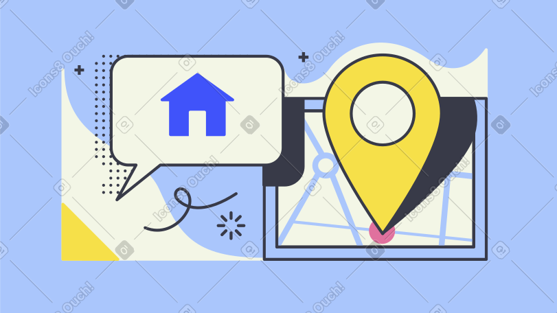 Location access animated illustration in GIF, Lottie (JSON), AE