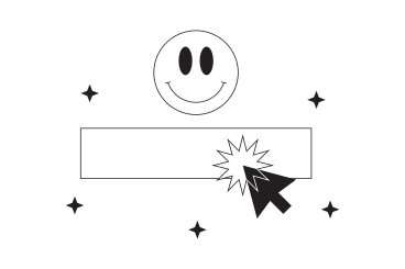 Arrow presses the button under the smiley face PNG, SVG