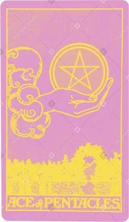 Carta de tarô ás de pentagramas PNG, SVG