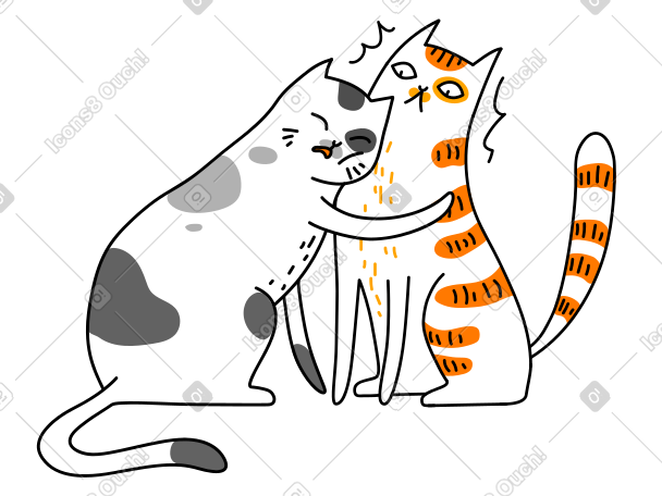 支持猫拥抱另一只猫 PNG, SVG