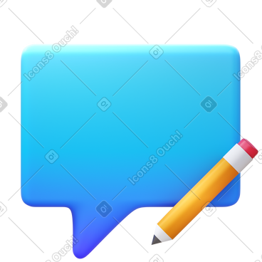 Speech bubble and pencil PNG, SVG