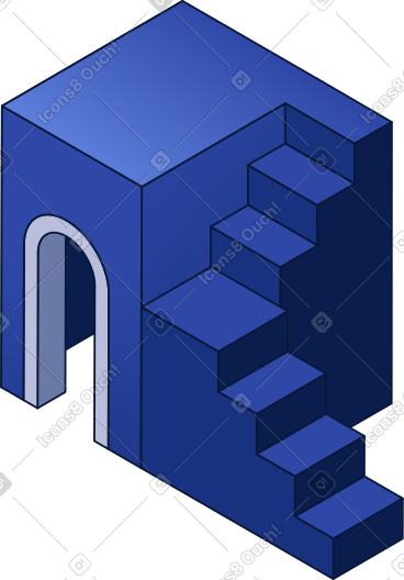 Block with stairs and entrance PNG, SVG