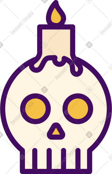 Candle on the skull PNG, SVG