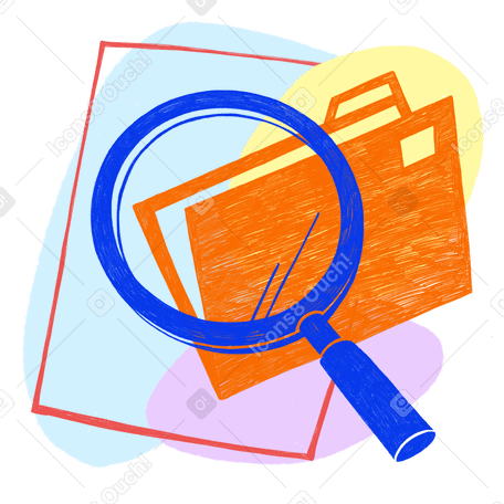 Searching for information with magnifying glass PNG, SVG