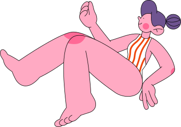 girl in striped swimsuit PNG, SVG