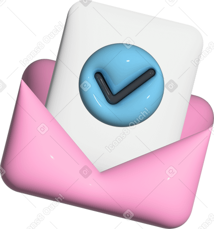 letter in a pink envelope PNG, SVG