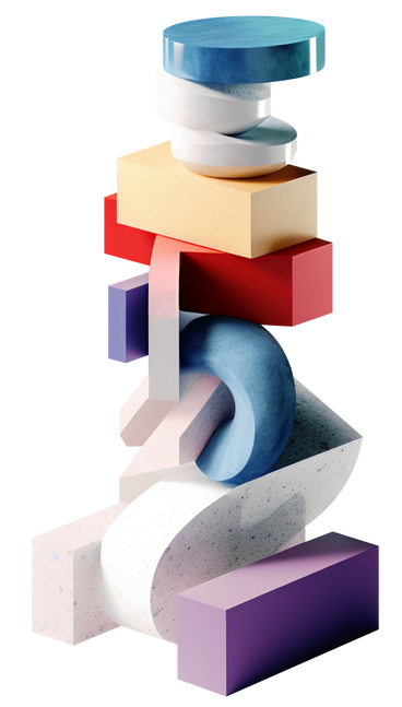 stack of abstract shapes sculpture PNG, SVG