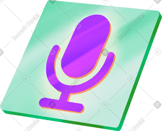 microphone icon on the green square PNG, SVG