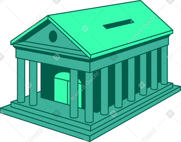 bank building piggy bank PNG, SVG