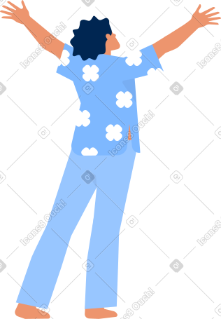 夏威夷衬衫的家伙举起双手 PNG, SVG