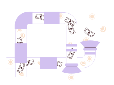 Tubes with money and coins PNG, SVG