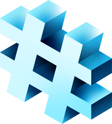 isometric hashtag PNG, SVG