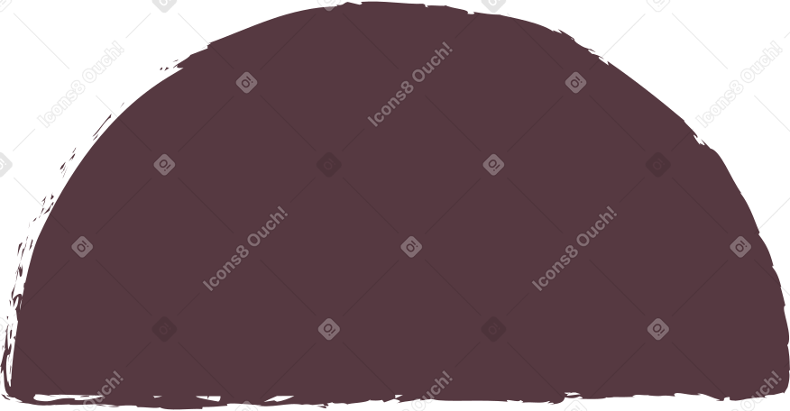 dark brown semicircle Illustration in PNG, SVG