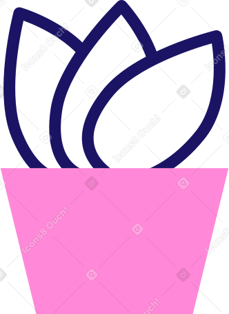분홍색 냄비에 흰색 선인장 PNG, SVG