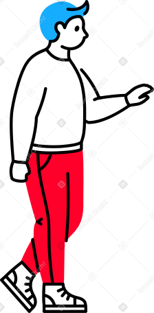man pointing at something Illustration in PNG, SVG