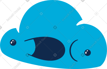 Cloud with face with open mouth PNG, SVG