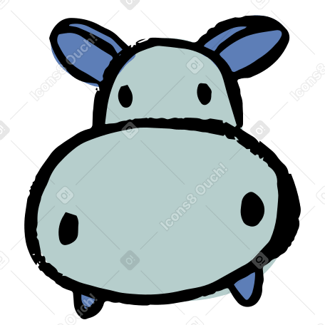 hippo head Illustration in PNG, SVG