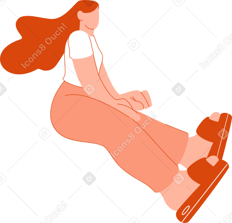 la donna si siede con le braccia tese PNG, SVG