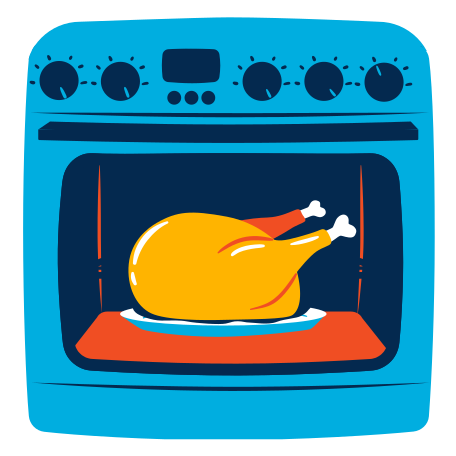 Baked chicken Illustration in PNG, SVG